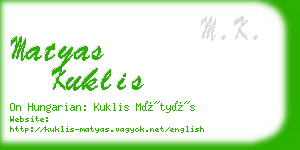 matyas kuklis business card